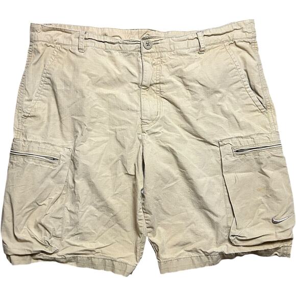 Nike Vintage Khaki Cargo Utility Shorts - Picture 1 of 5